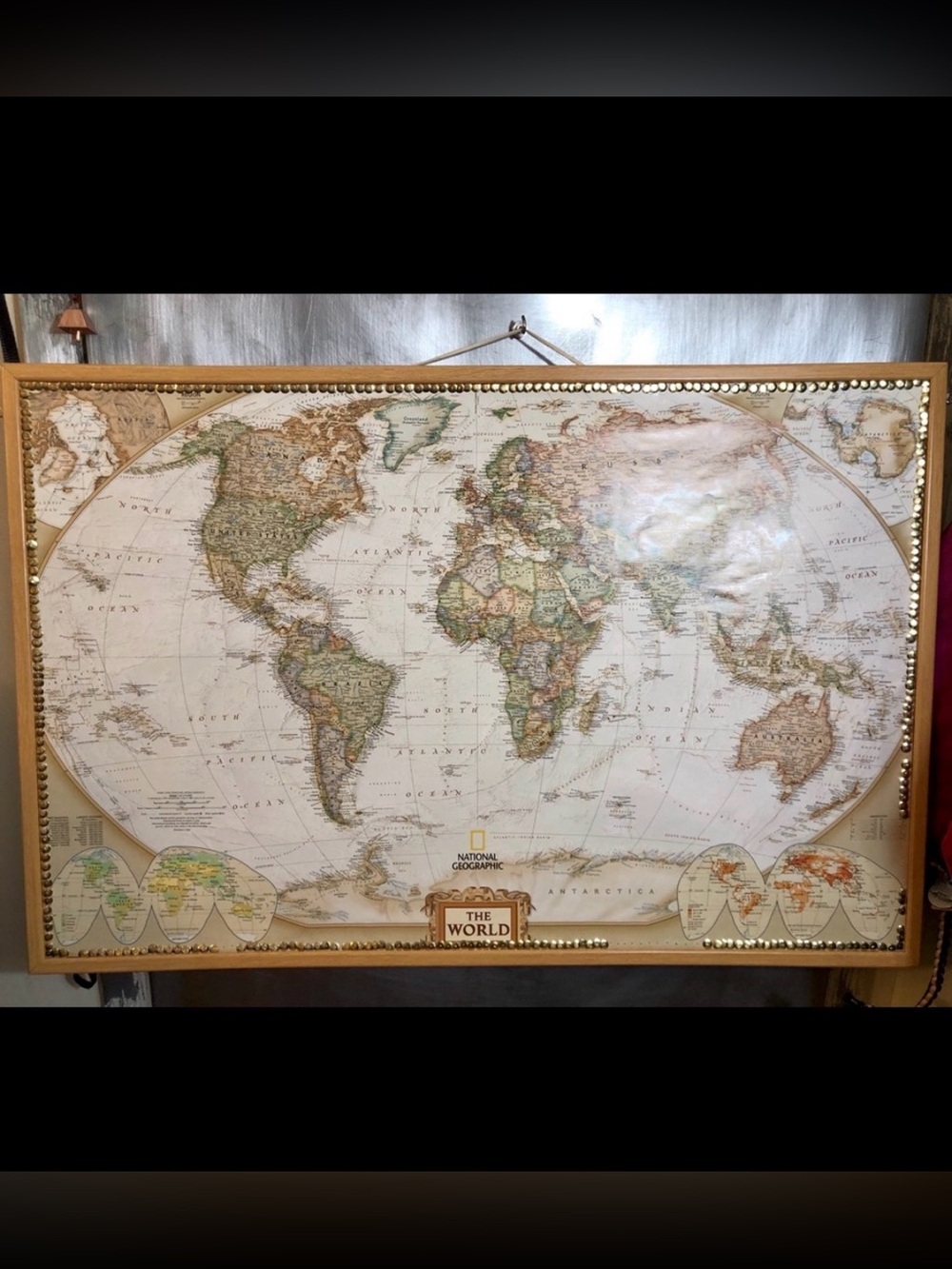 Antique style World Map.Functional & Frameworthy